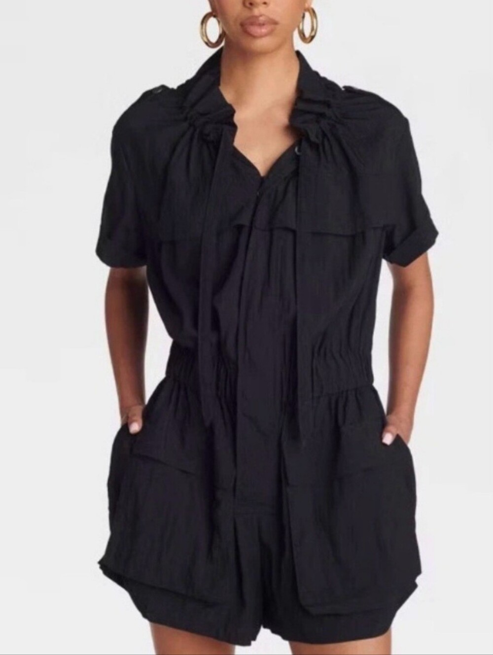 Navy Blue KBB by KAHLANA Short Sleeve ‘The Utility Romper'